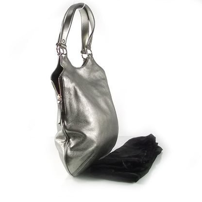 Saint Laurent Leather Tribute Tote Pewter 3 of 10