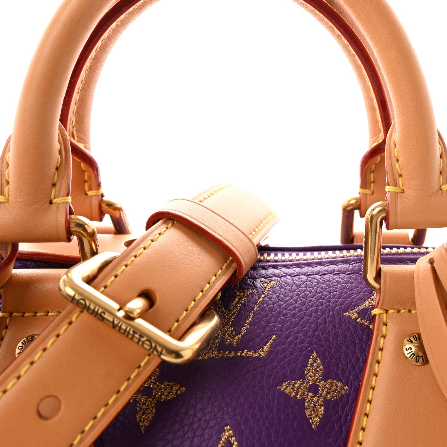 Calfskin Monogram Speedy P9 Bandouliere 20  Golden Lotus Purple