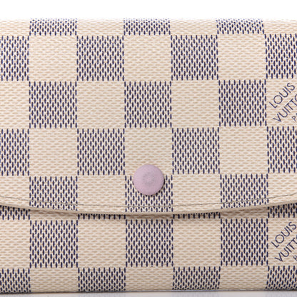 Louis Vuitton Damier Azur Emilie Wallet Rose Ballerine 7 of 8