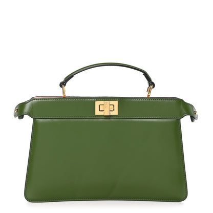 Fendi Vitello King Luxor Shiny Nappa Peekaboo I SEE U East West Satchel Verde Light Rose 1 of 13