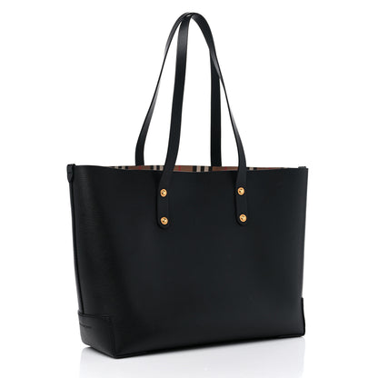 Burberry Calfskin Crest Embossed Small Tote Black 3 of 9