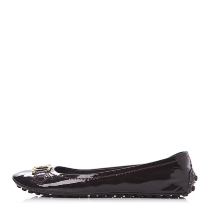 Louis Vuitton Patent Calf Oxford Ballerina Flats 34.5 Amarante 1 of 10