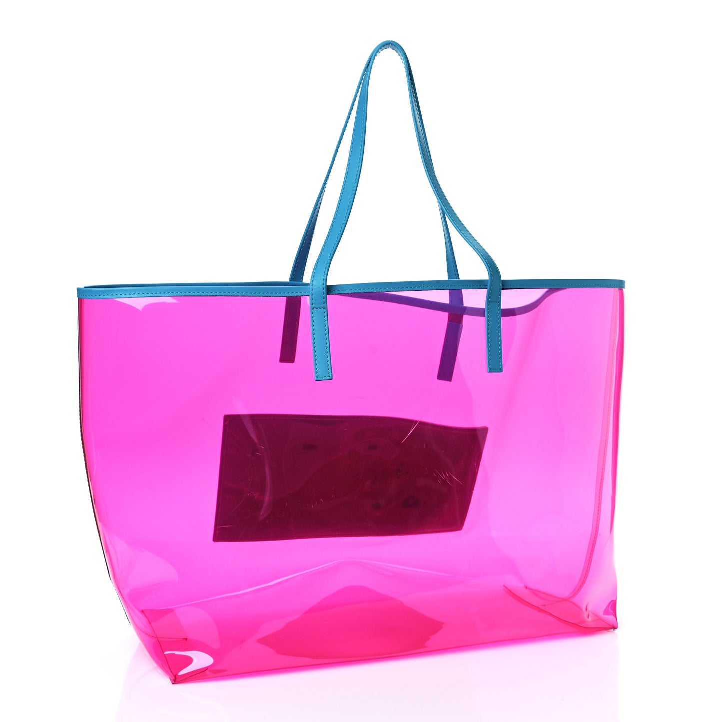Vinyl Calfskin 90s Logo Tote Pink Blue