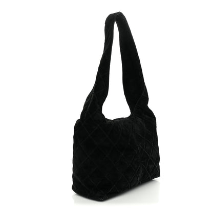 Chanel Suede Stitched Hobo Black 3 of 12