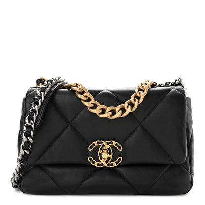 Chanel Lambskin Quilted Medium Chanel 19 Flap Black 1 of 11