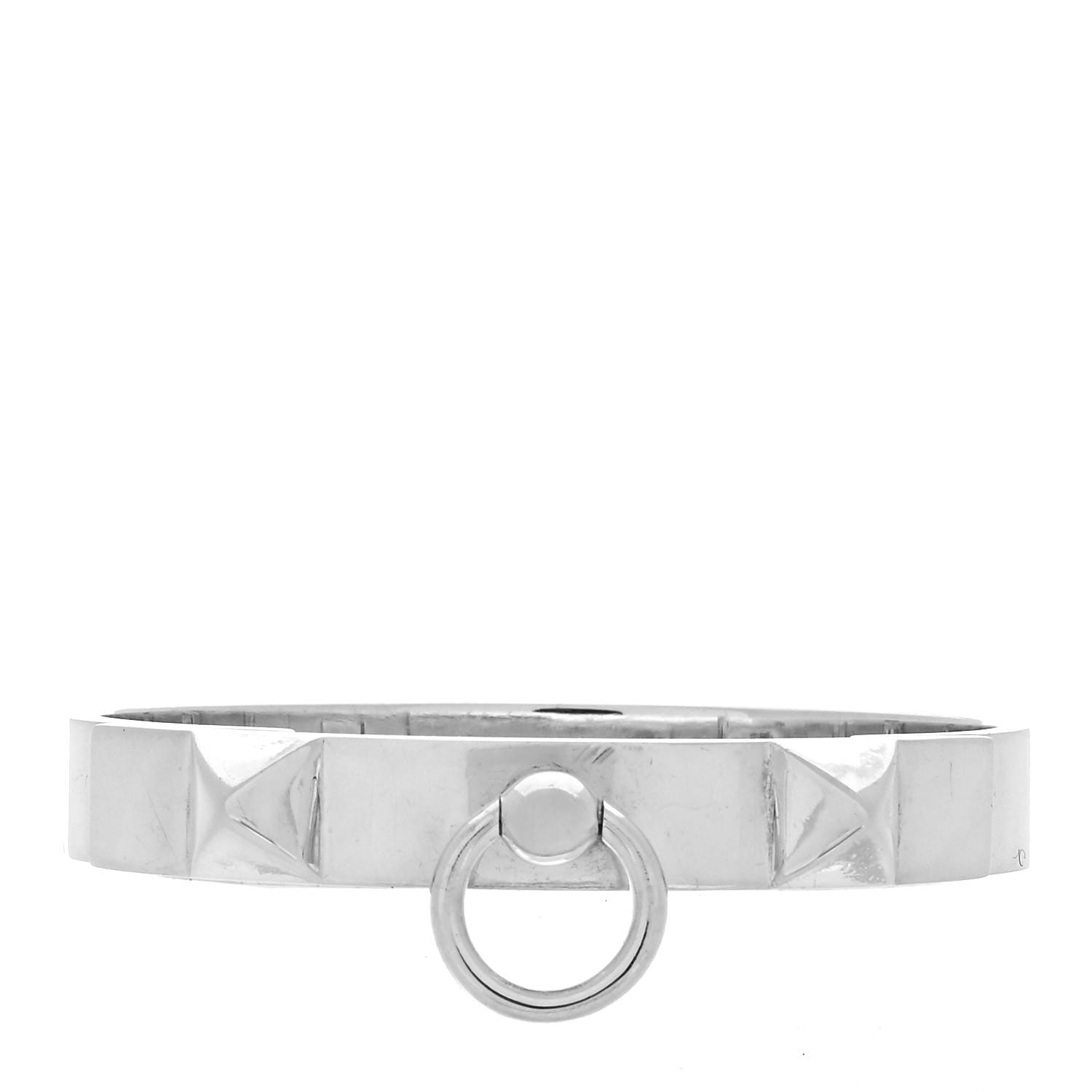 Hermes Sterling Silver PM Collier De Chien Bracelet ST 1 of 5