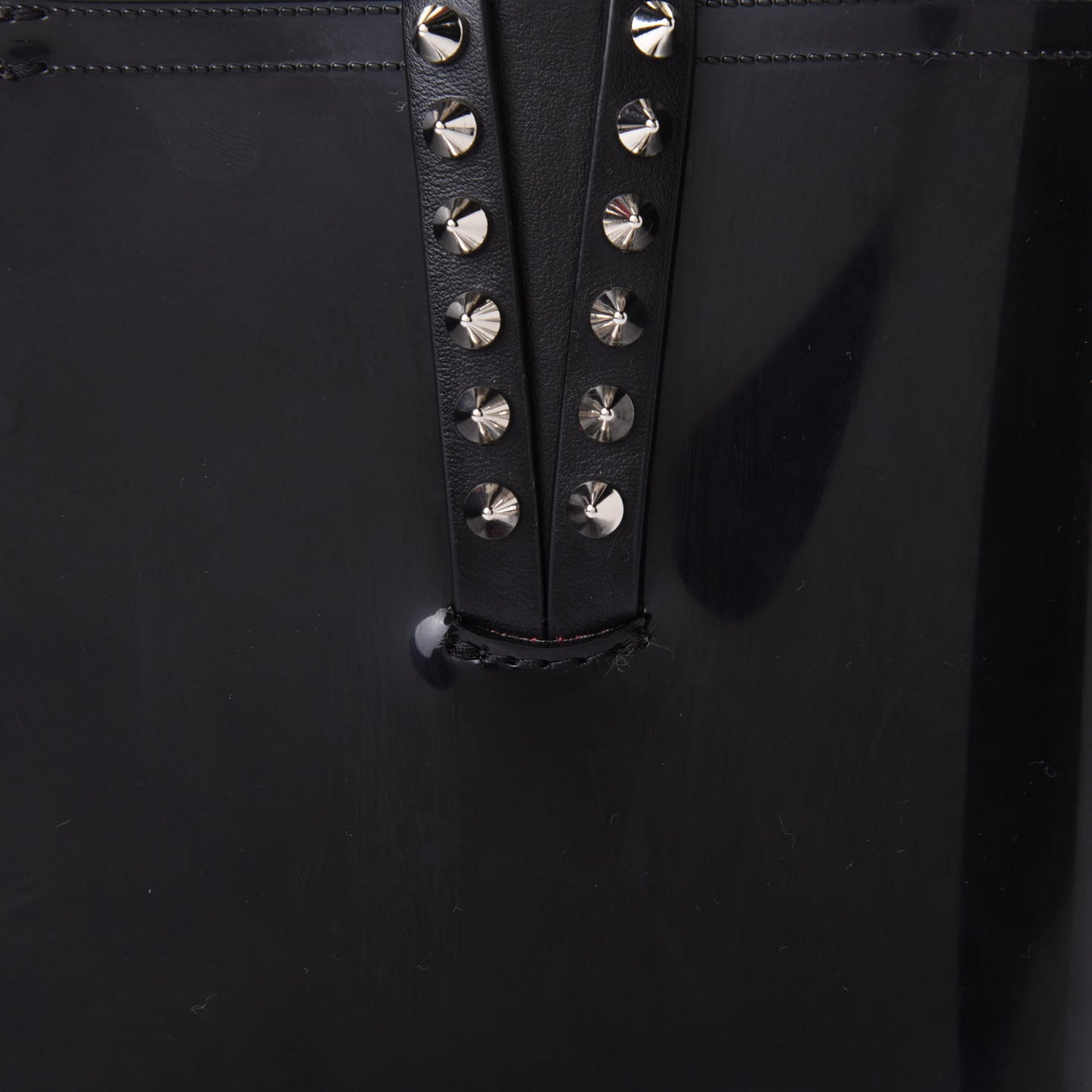 PVC Spikes Mini East West Cabata Tote Black