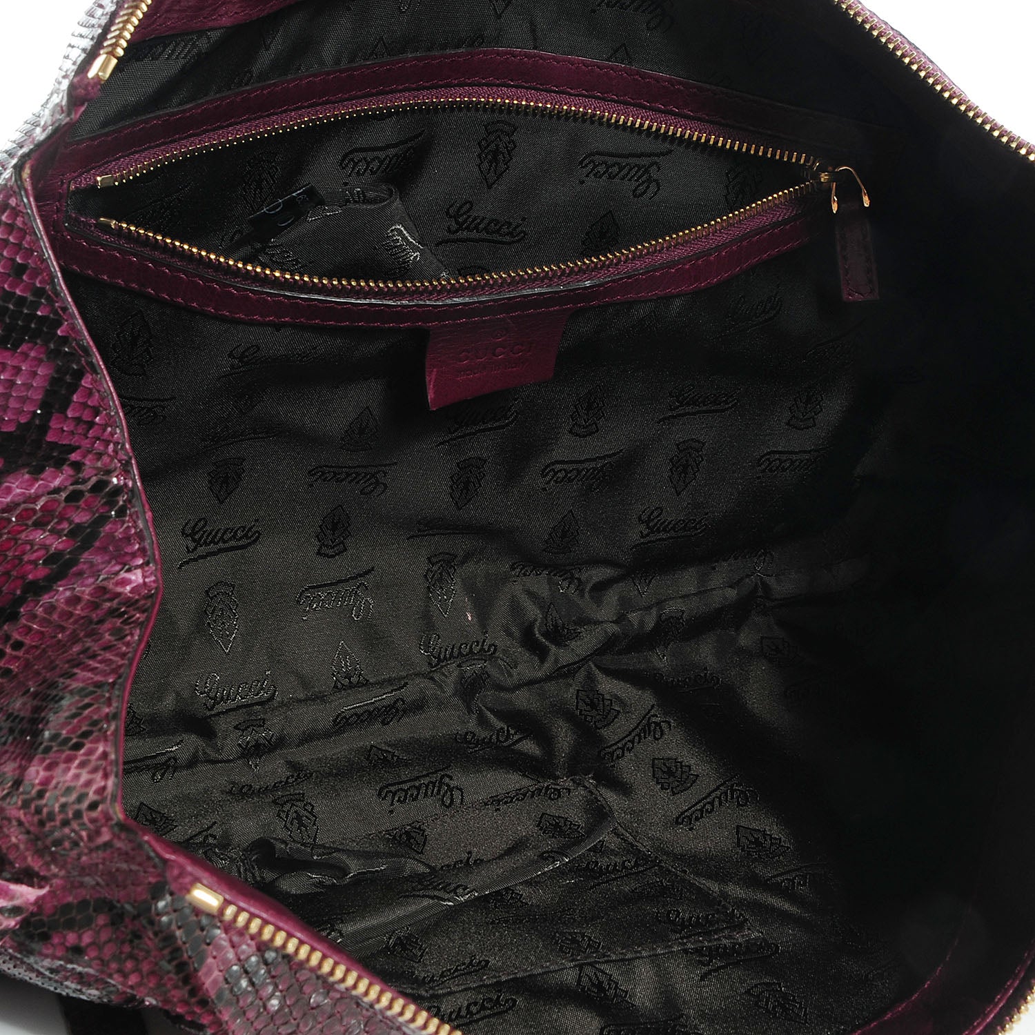 Gucci Python Large Hysteria Clutch Purple 5 of 8