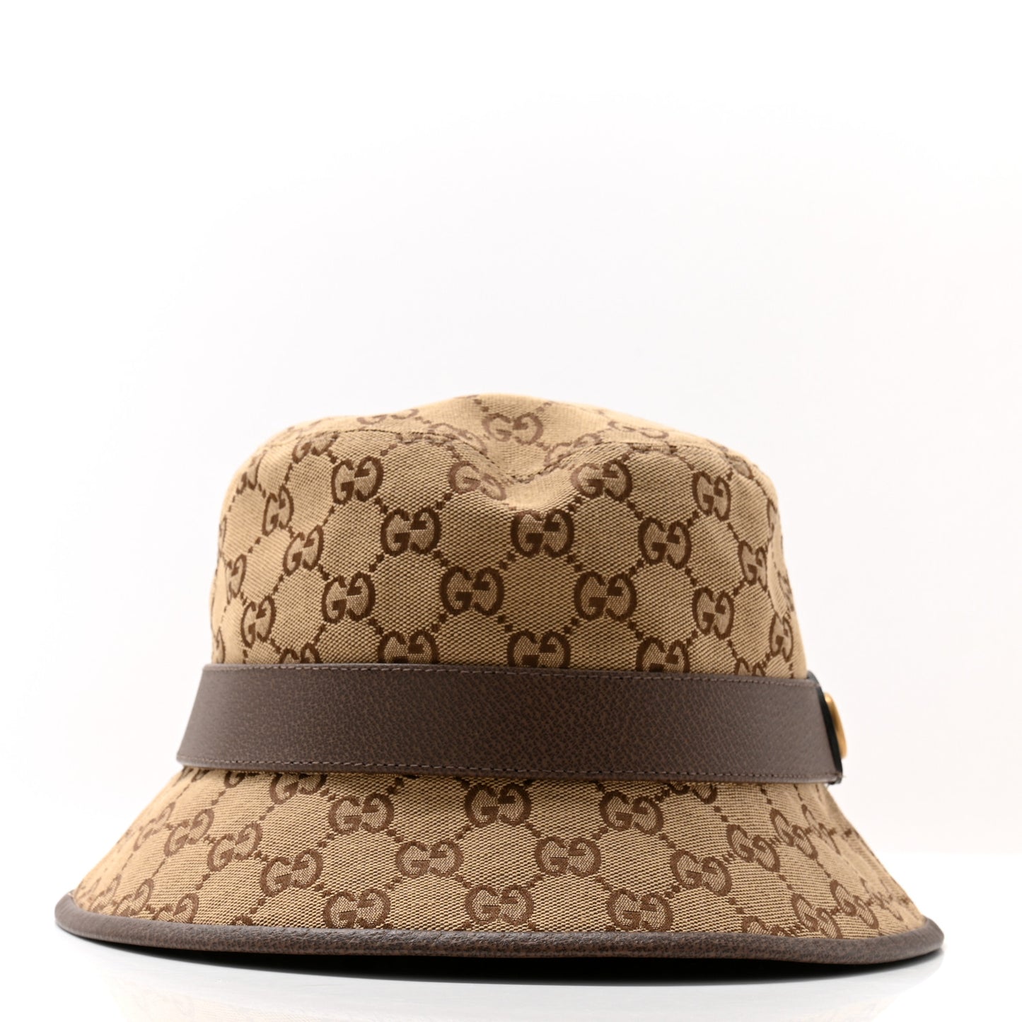 Monogram Textured Dollar Calfskin GG Jago Bucket Hat L Cacao Beige