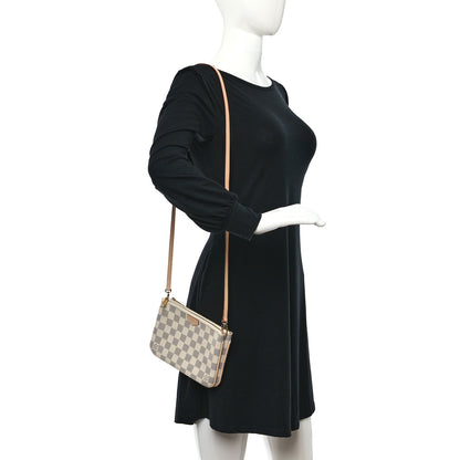Louis Vuitton Damier Azur Double Zip Pochette 3 of 10