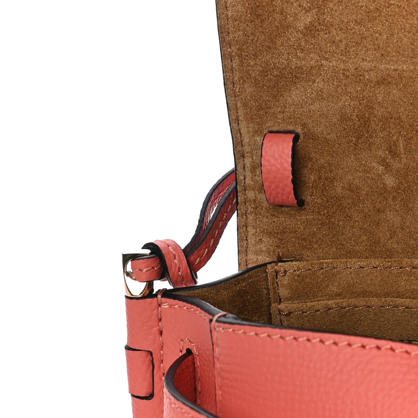 Pebble Grain Calfskin Mini Gate Dual Bag Pink Tulip