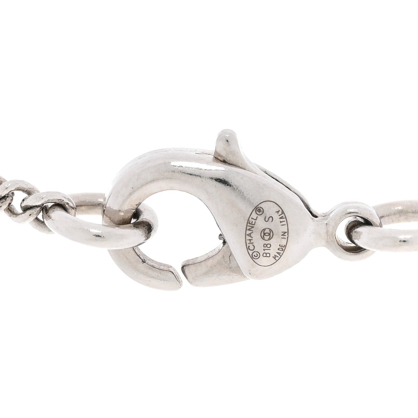 Crystal CC Pendant Necklace Silver