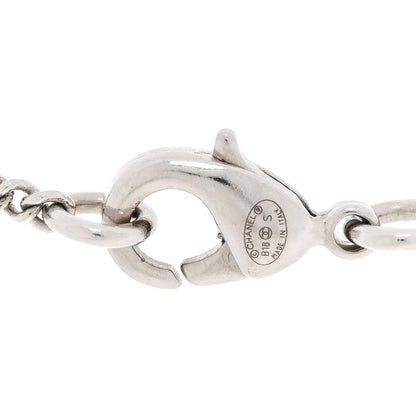 Chanel Crystal CC Pendant Necklace Silver 5 of 5