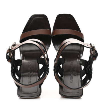 Saint Laurent Calfskin Espadrille Wedges 35 Brown 2 of 10