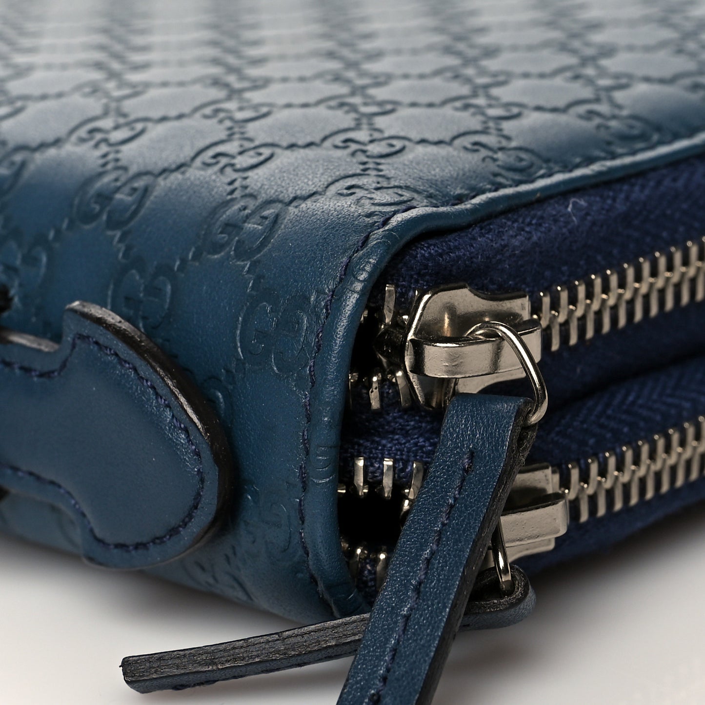 Guccissima Signature Travel Document Case Blue