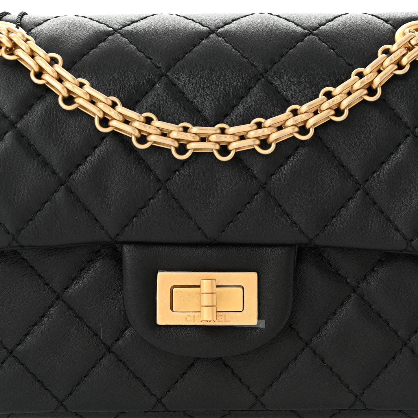 Calfskin Quilted 2.55 Reissue Mini Flap Black