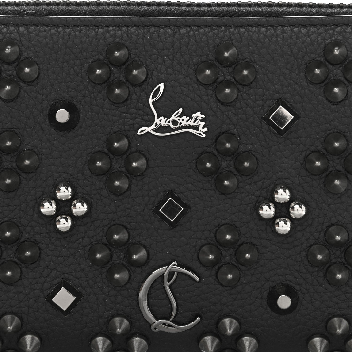 Christian Louboutin Calfskin Loubinthesky Panettone Wallet Black Multimetal 8 of 10