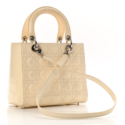 Christian Dior Patent Cannage Medium Lady Dior White 2 of 16