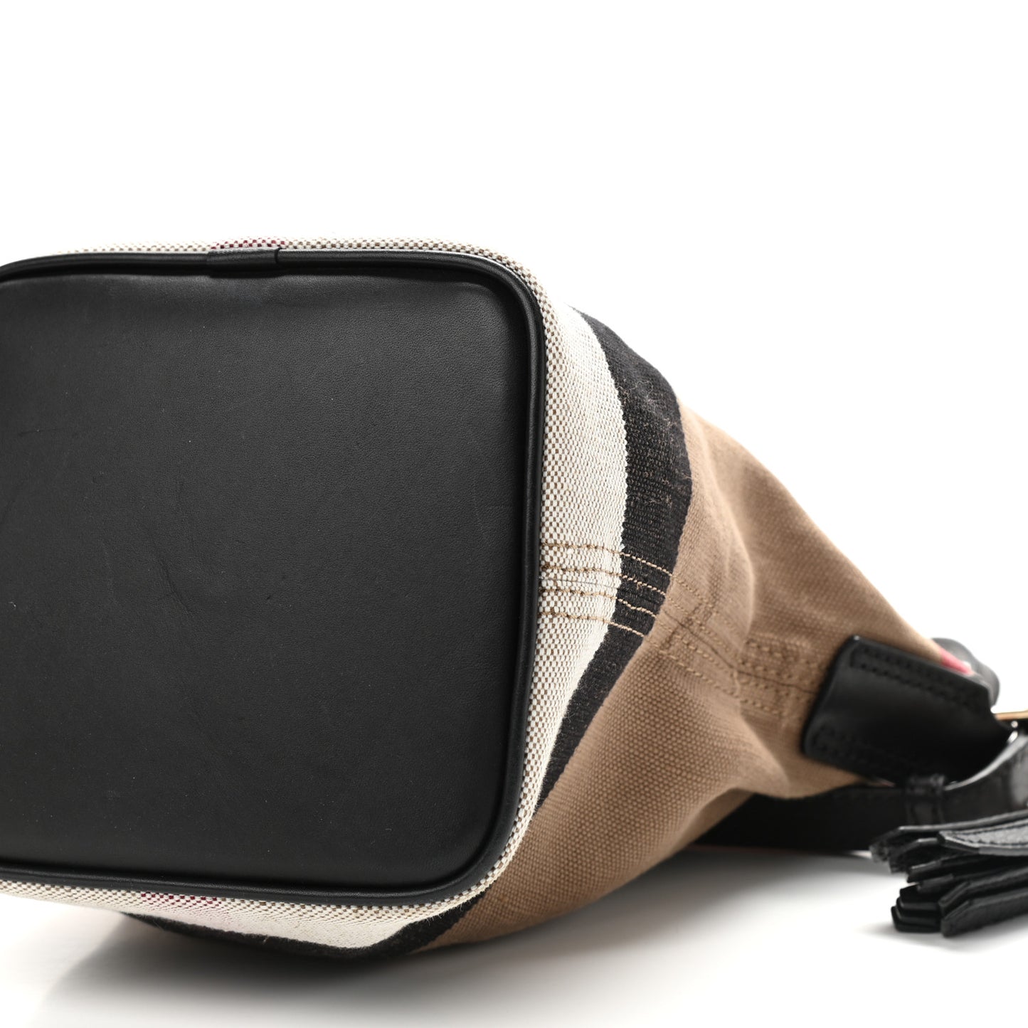 Canvas Mega Check Mini Ashby Tassel Crossbody Black