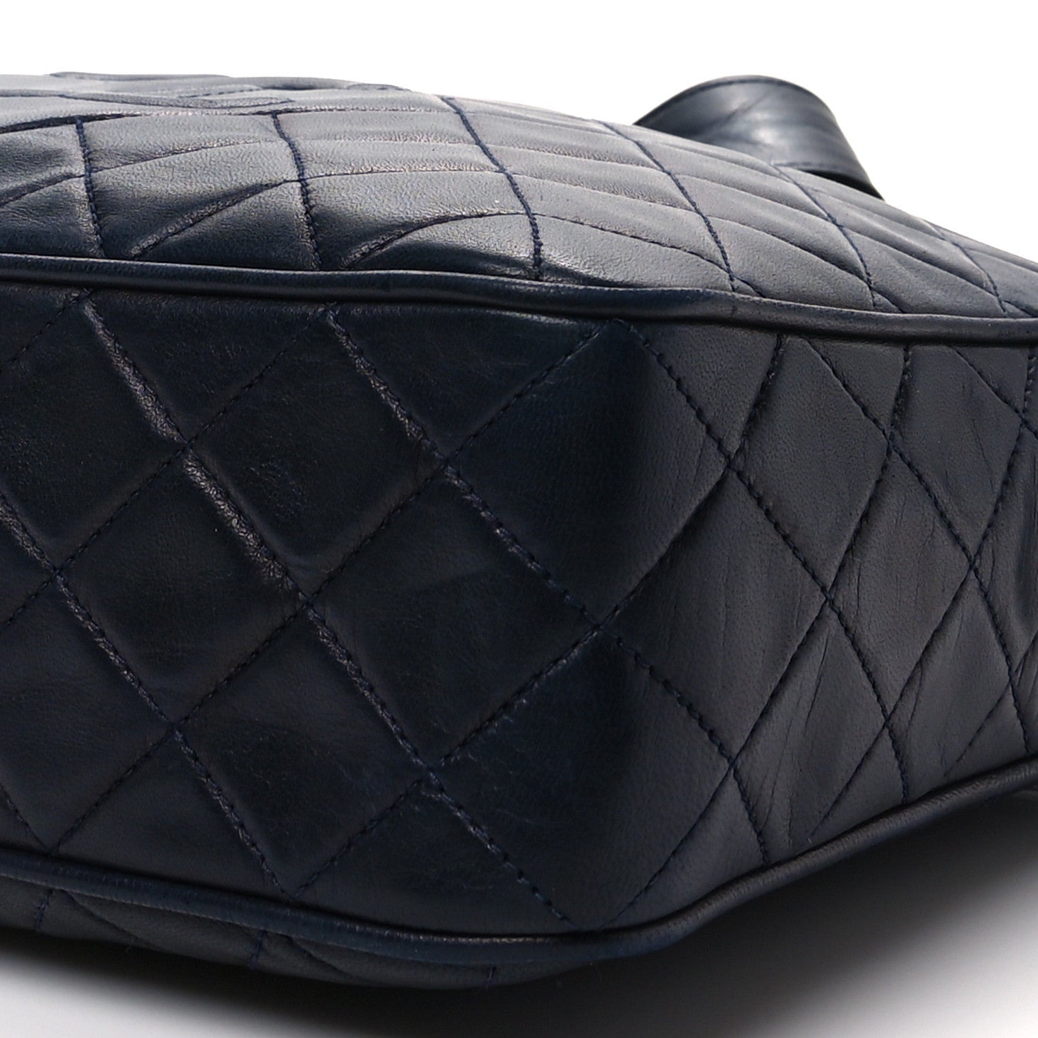 Chanel Lambskin Quilted CC Tassel Camera Case Navy 7 of 8