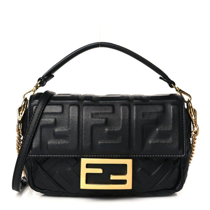 Fendi Nappa FF 1974 Embossed Mini Baguette Black 1 of 11