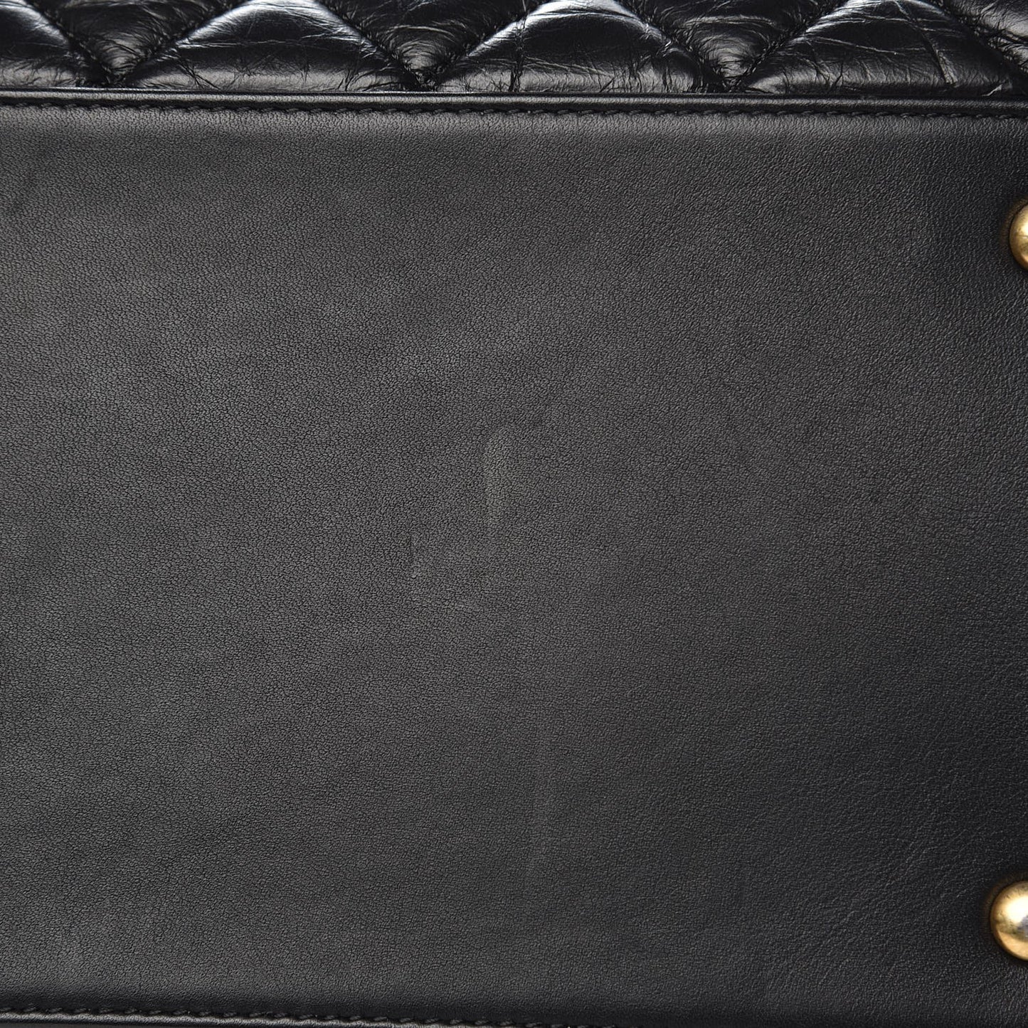 Aged Calfskin Quilted Large Coco Handle Shopping Tote Black