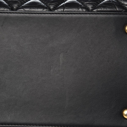 Chanel Aged Calfskin Quilted Large Coco Handle Shopping Tote Black 11 of 11