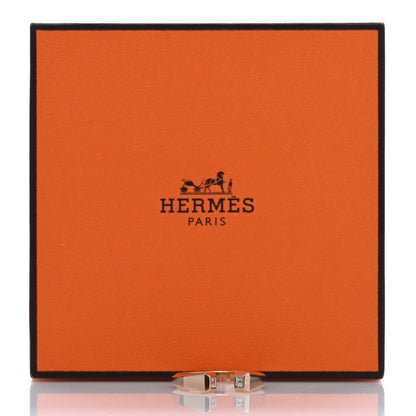 Hermes 18K Rose Gold Diamond PM Clou de Forge Ring 52 6 5 of 5