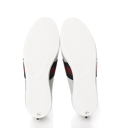 Gucci Glitter Fabric Studded Web Sneakers 37.5 Silver 5 of 10
