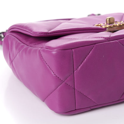Chanel Lambskin Quilted Medium 19 Flap Purple 5 of 9