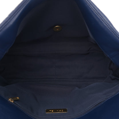 Chanel Goatskin Quilted Maxi Chanel 19 Flap Blue 7 of 10