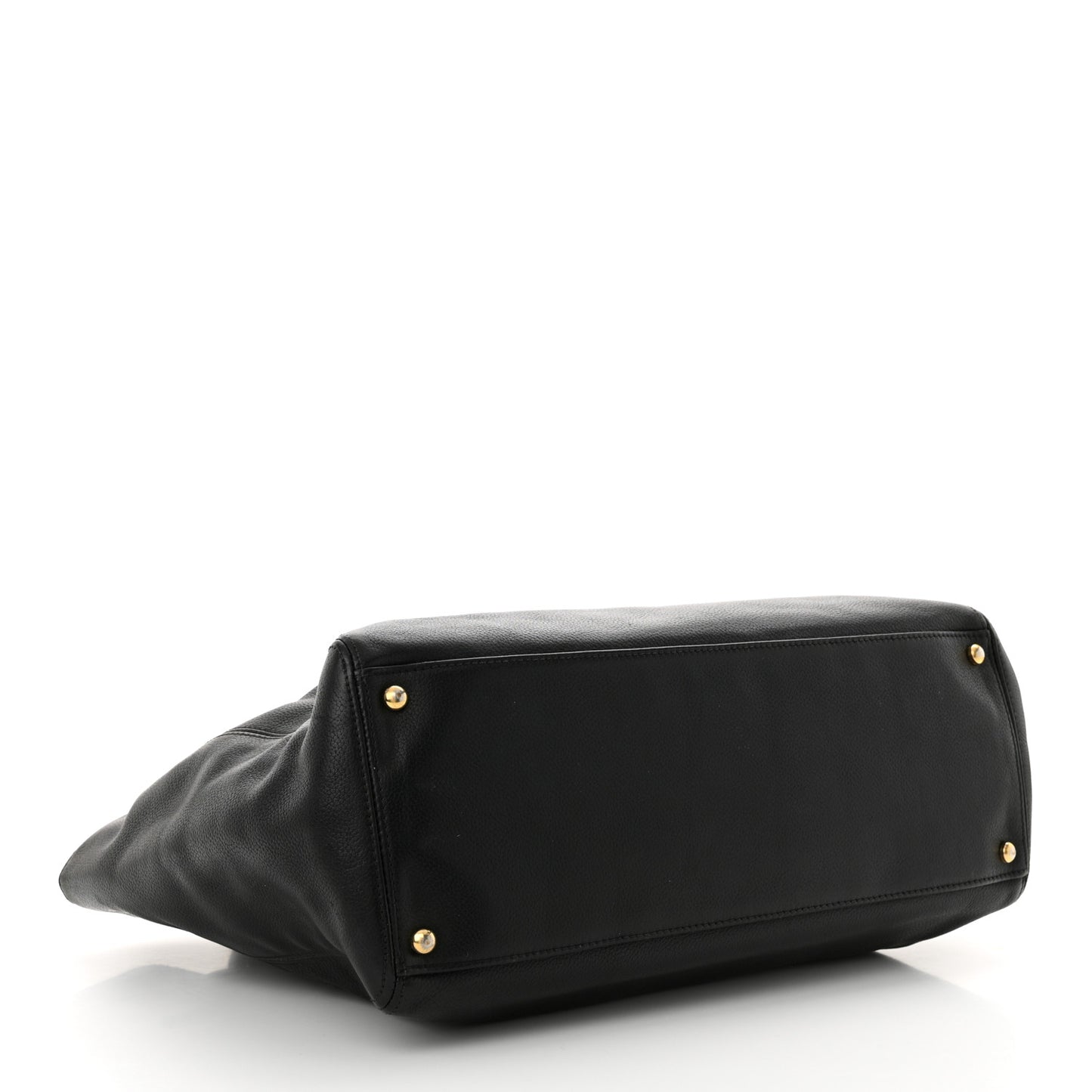Calfskin Cerf Executive Shopper Tote Black