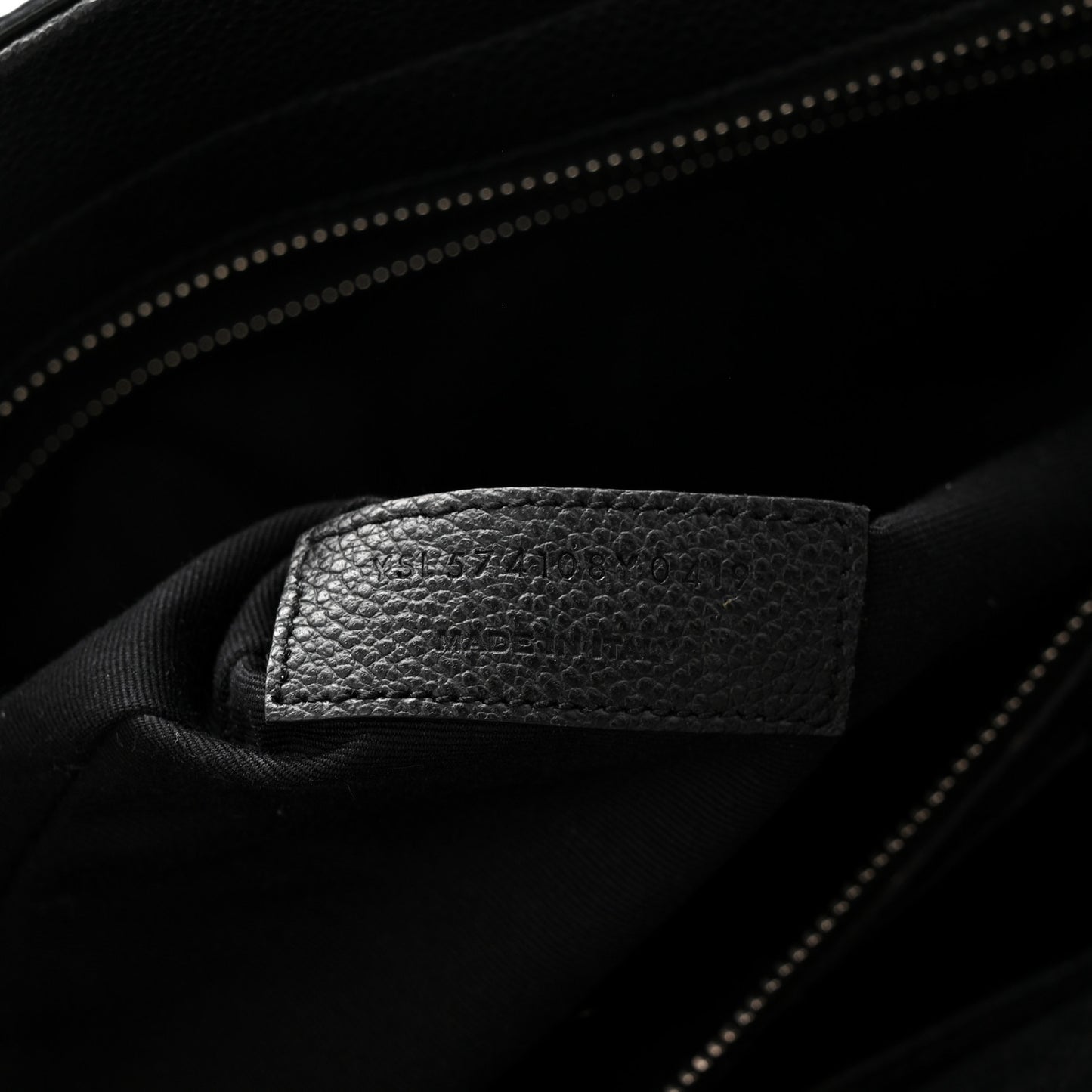 Grained Calfskin Medium Cabas Rive Gauche Black
