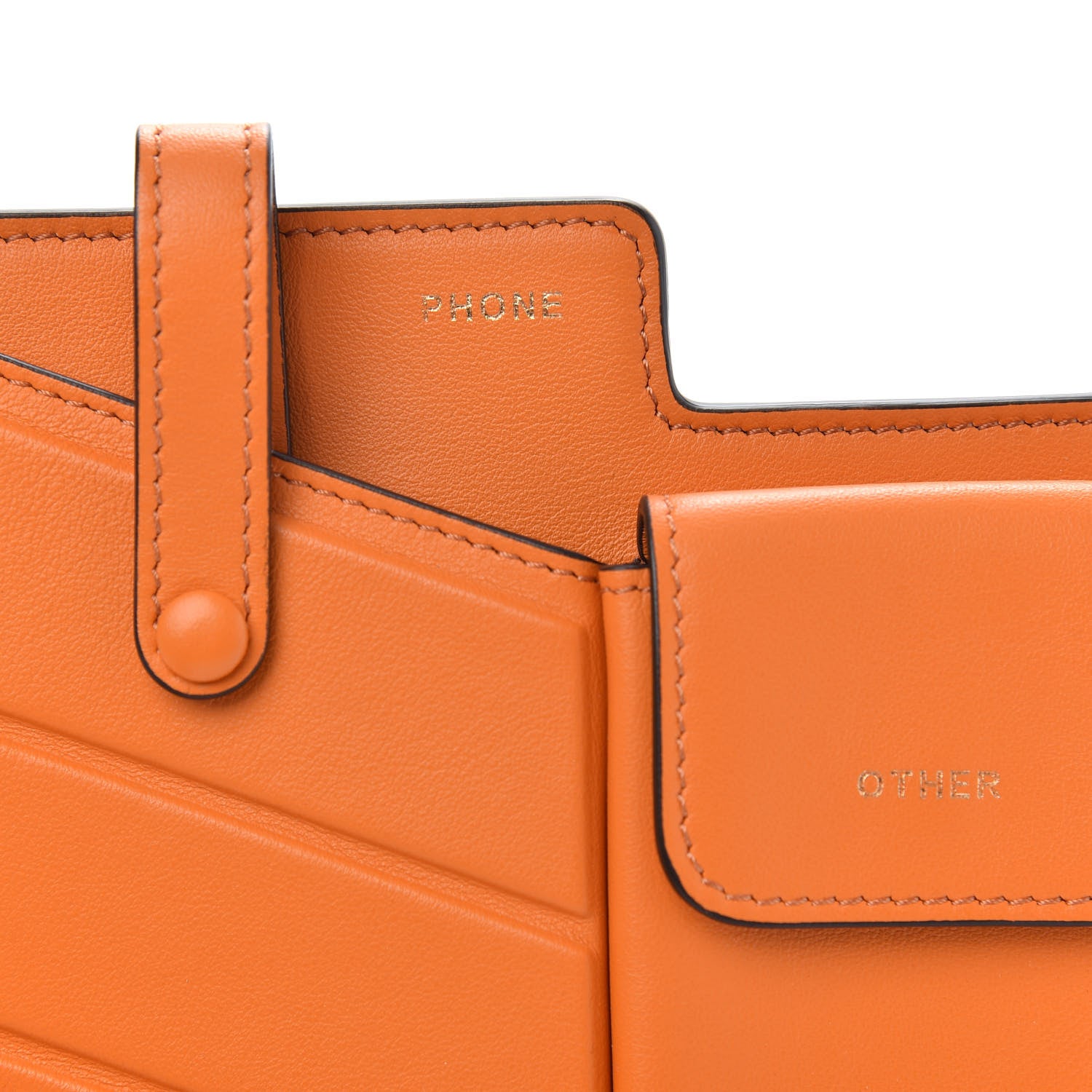 Fendi Vitello Grace Matte Two Pocket Mini Crossbody Aranciata 7 of 9