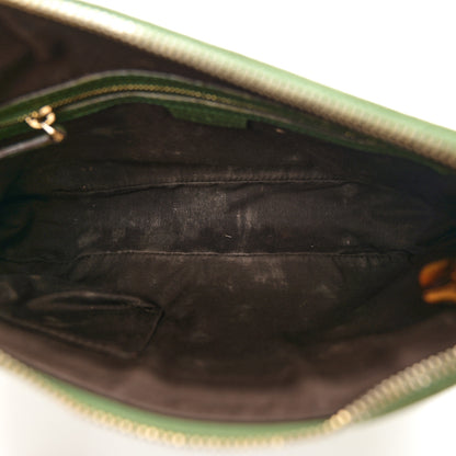 Gucci Calfskin Bamboo Anita Top Handle Bag Green 5 of 15