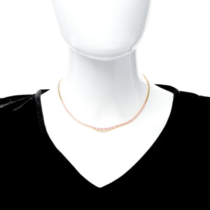 Jennifer Meyer 18K Yellow Gold Pink Sapphire Graduated Tennis Necklace 3 of 5