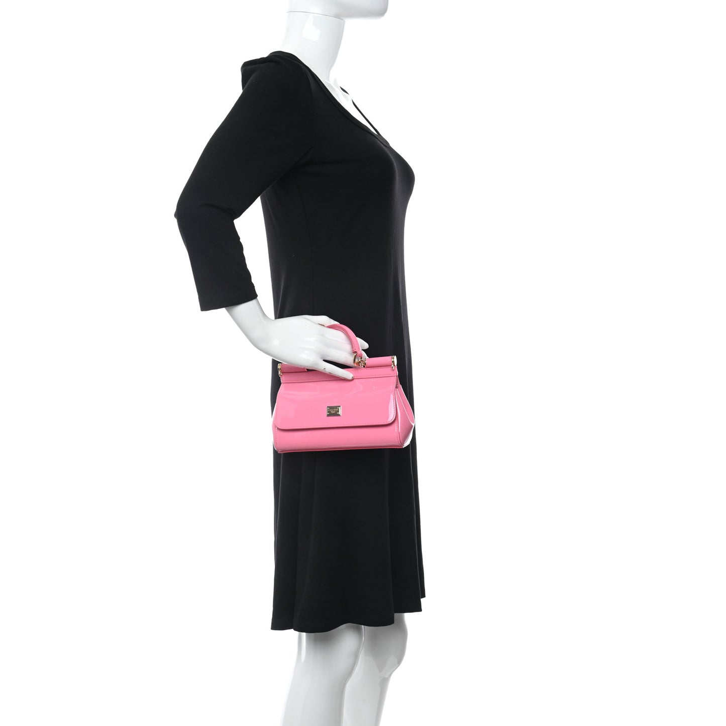 Patent Small Miss Sicily Satchel Pink