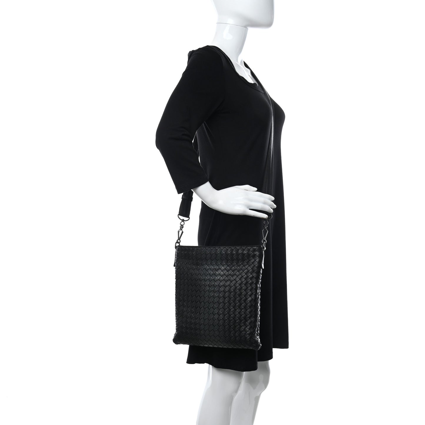 Nappa Intrecciato Messenger Bag Black