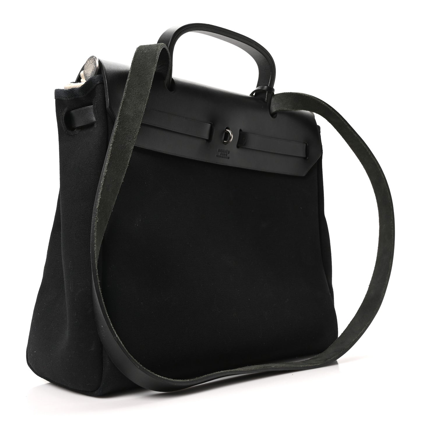 Toile Vache Calfskin Herbag 30 PM Ficelle Black