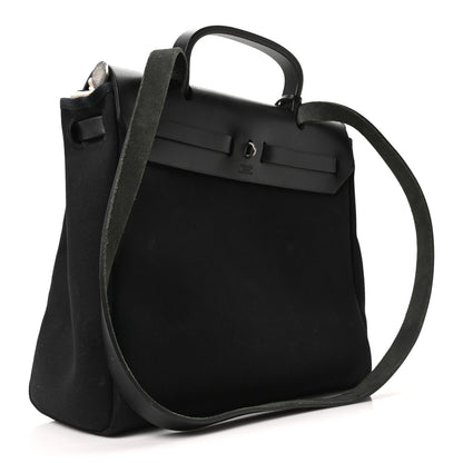 Hermes Toile Vache Calfskin Herbag 30 PM Ficelle Black 5 of 19