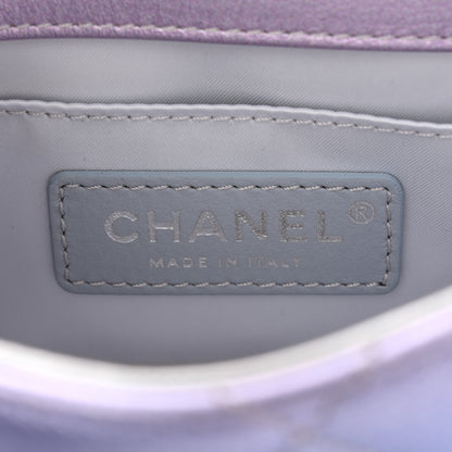 Chanel Gradient Metallic Calfskin Quilted Clutch Silver Blue Yellow Purple 6 of 11