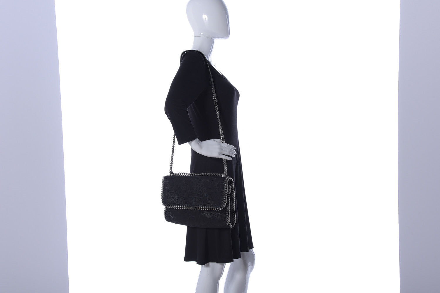 Stella McCartney Shaggy Deer Falabella Crossbody Bag Black 2 of 15