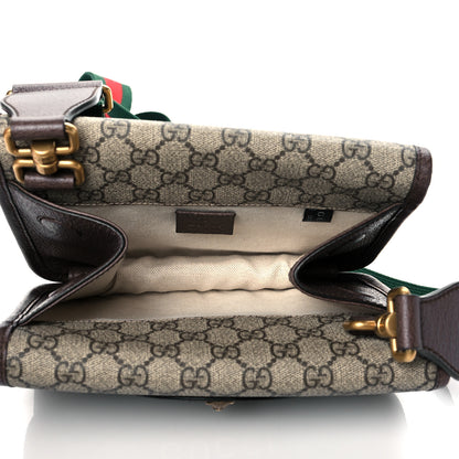 Gucci GG Supreme Monogram Web Small Neo Vintage Double Flap Messenger Bag Beige New Acero 5 of 11