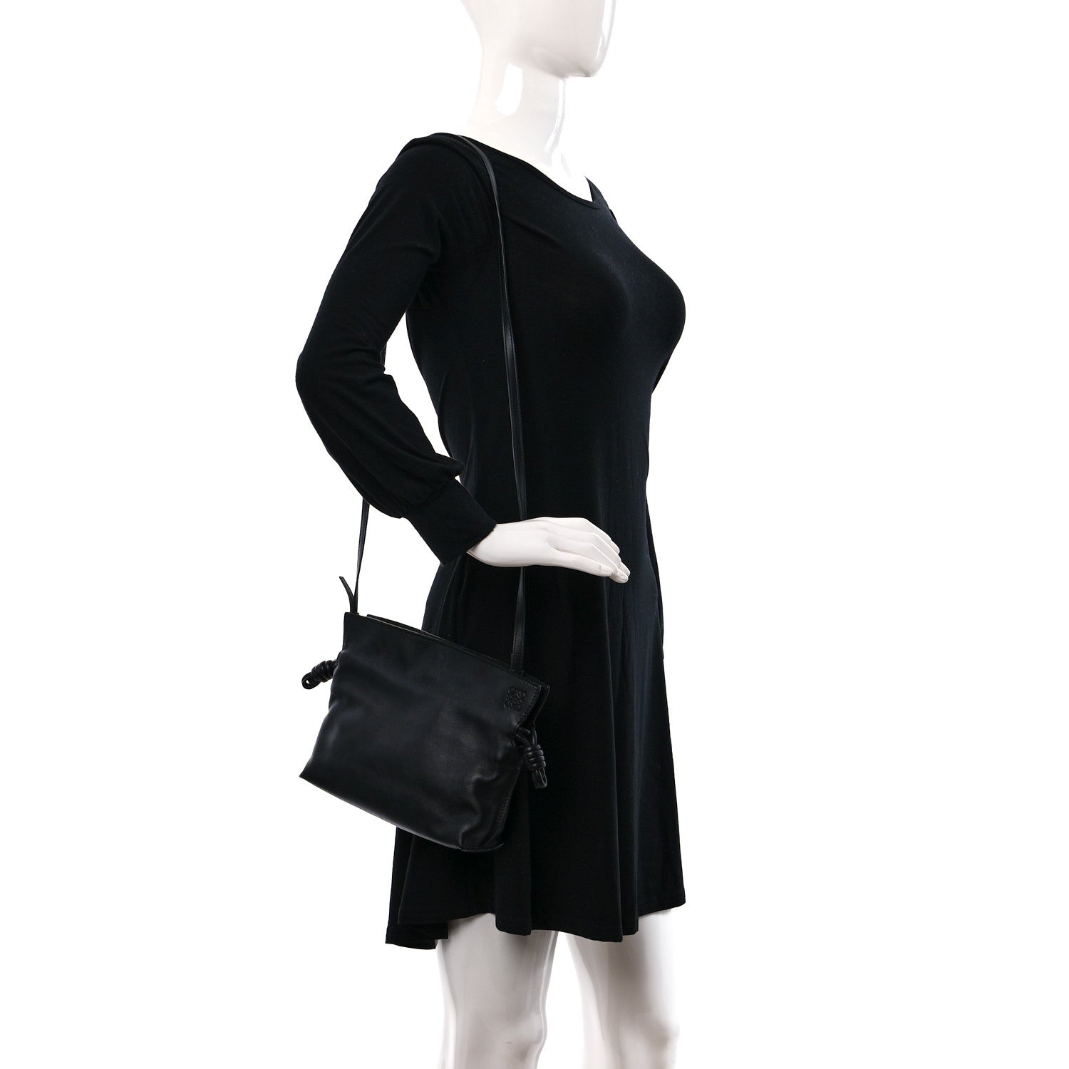 Loewe Calfskin Mini Flamenco Knot Clutch Black 2 of 10