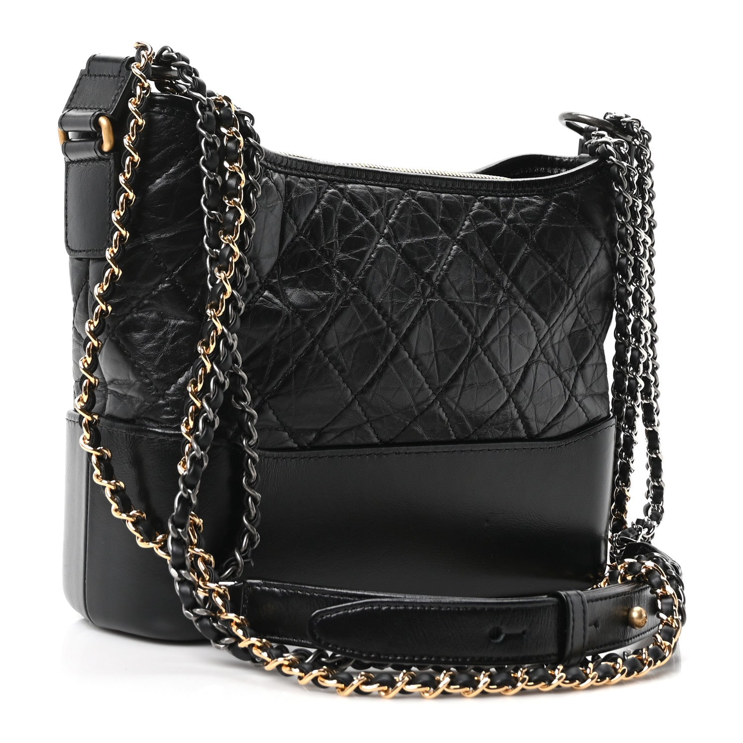 Chanel Aged Calfskin Quilted New Medium Gabrielle Hobo Black 3 of 10