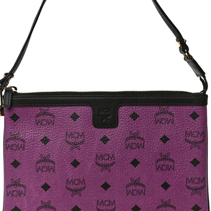 MCM Visetos Liz Shopper Tote Pouch Purple 8 of 9