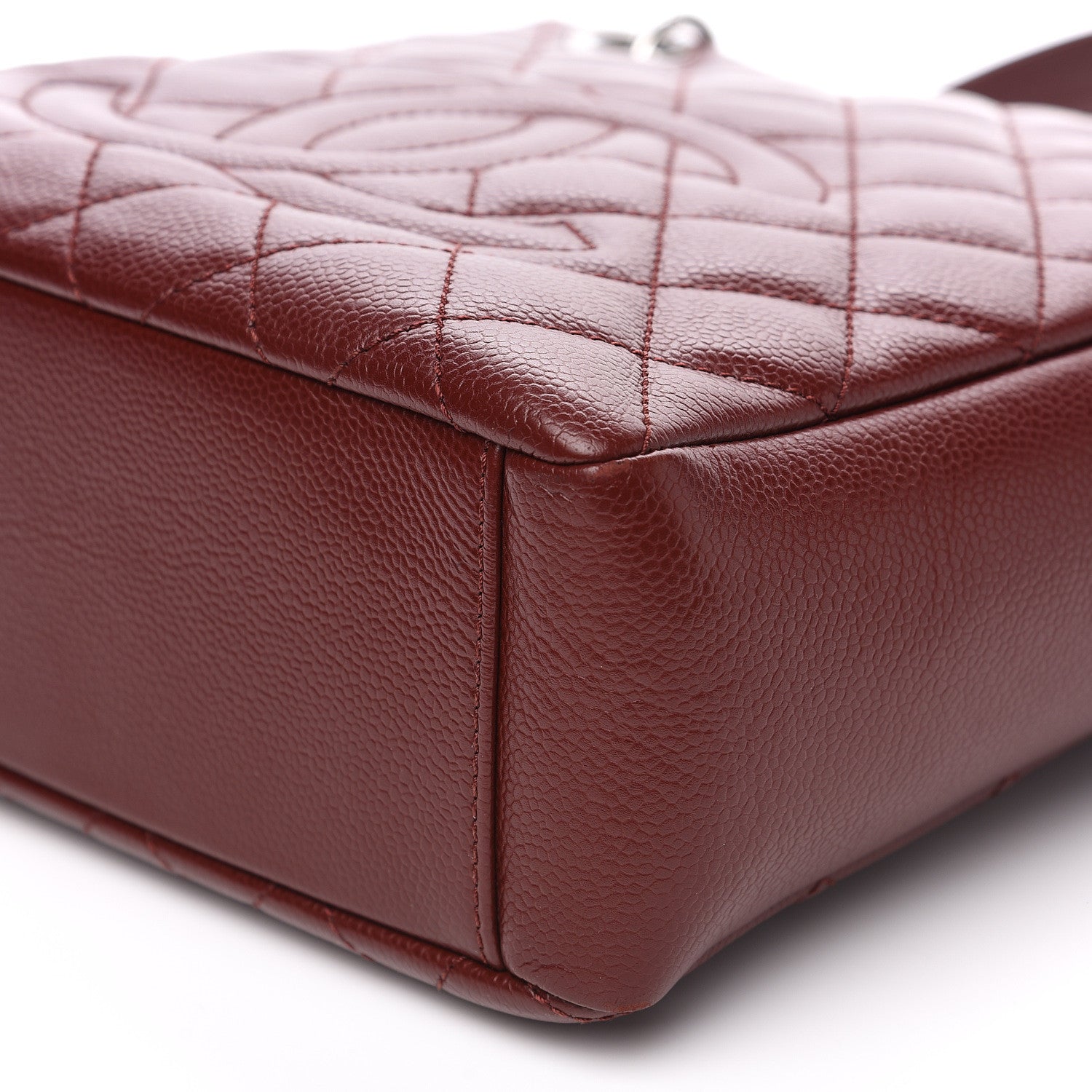 Chanel Caviar Quilted Petit Shopping Tote PST Burgundy 9 of 12