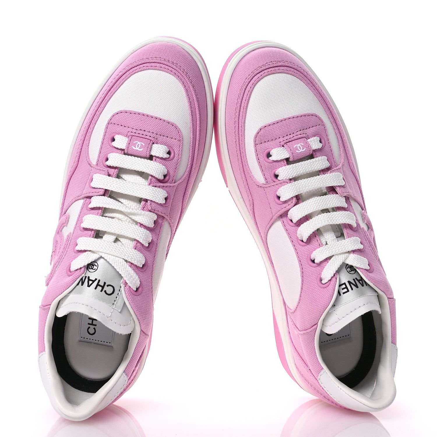 Chanel Cotton Sneakers 37 Pink White 1669198 – FASHIONPHILE