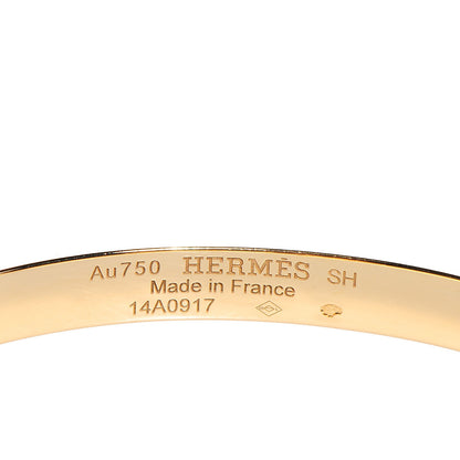 Hermes 18k Yellow Gold Diamond Kelly PM Bangle Small 3 of 5