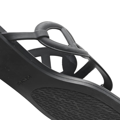 Hermes Rubber Womens Egerie Sandals 40 Black 9 of 10